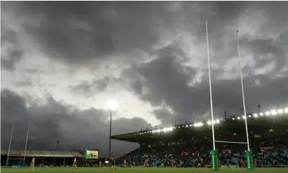  ??  ?? Exeter Chiefs and Glasgow Warriors during Sunday’s Champions Cup game. Photograph: Paul Childs/Action Images/Reuters