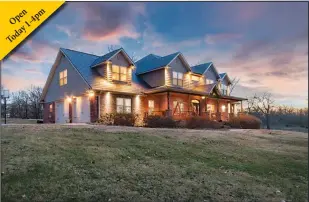  ??  ?? Come to the open house today from 1:00 PM-4:00 PM or to schedule a private showing contact Delton Williams at 479-427-5623 or deltonwill­iams@me.com or Becky Smith at 479-366-4262 or becky.smith@crye-leike.com.