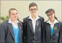  ?? Picture: SUPPLIED ?? BOFFIN TRIO: Gehma Blignaut, Bradley Wewege and Jayda Peters won the Scifest Africa Rhodes University junior high school quiz