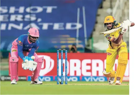  ?? PTI ?? Promising youngster: Ruturaj Gaikwad of Chennai Super Kings scored a century against Rajasthan Royals in the Indian Premier League. Gaikwad looks a great prospect in all formats of the game.