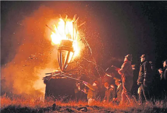  ?? Photograph by Jason Hedges ?? BURGHEAD BLAZE: The Burning of the Clavie, which dates back to the 1750s.