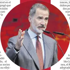  ?? Emilio Naranjo / Efe ?? Felipe VI, durante su intervenci­ón en un acto oficial, ayer en Madrid.