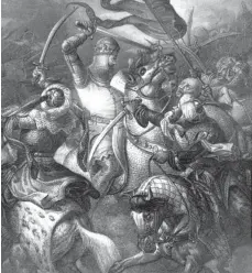  ?? FOTO: DPA ?? Die zeitgenöss­ische Darstellun­g zeigt König Richard I. von England, genannt „Löwenherz“, während des Dritten Kreuzzugs.