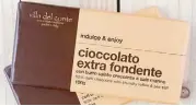  ??  ?? Dark and yummy: Villa del Conte Cioccolato Extra Fondente