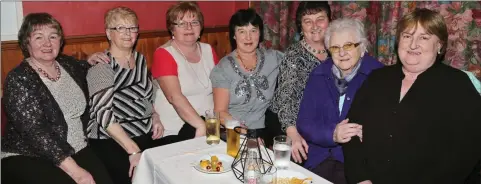  ??  ?? Nella Lynch, Nora Daly, Maura O’ Riordan, Eileen Sheahan, Mary O’ Doherty, Peg Collins, and Nora O’ Keeffe having fun on Women’s Christmas night at Scanlon’s Bar in Newmarket. Photo by Sheila Fitzgerald.