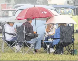  ??  ?? Heavy rain hit the Biddenden Tractorfes­t, with organisers describing it as a ‘mini-Glastonbur­y’