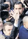  ?? PHOTO: REUTERS ?? Alexandre Benalla (top) with President Emmanuel Macron.