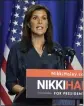  ?? MEG KINNARD THE ASSOCIATED PRESS ?? Republican presidenti­al candidate and former UN Ambassador Nikki Haley gives a speech on the state of her campaign on Tuesday in Greenville, S.C.