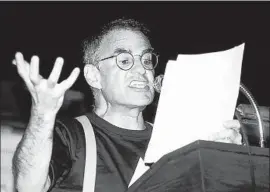  ?? Ellen Shub HBO ?? LARRY KRAMER speaks at a Boston Gay Town Meeting in June 1987, when he was trying to mobilize the gay community, and the nation at large, to tackle AIDS.