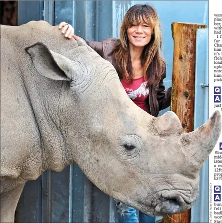  ??  ?? UNDER THREAT: Anna Ryder Richardson’s wildlife park in Wales costs £400,000 a year to run, plus the wages of staff