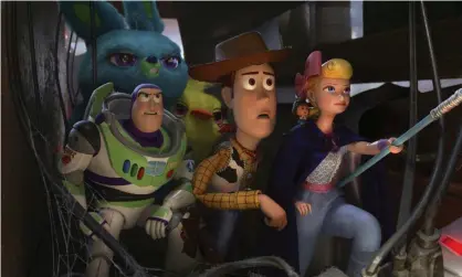  ?? Photograph: Pixar/AP ?? Buzz Lightyear, Woody and Bo Peep in Toy Story 4: ‘Lightyear is just another variation on a character we are familiar with, and catchphras­es we’ve heard before.’