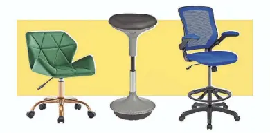  ?? REVIEWED / ETTA AVENUE / LEARNITURE / EBERN DESIGN ?? Certain office chairs cater to the seating preference­s of those with ADHD, including design changes for adaptabili­ty and comfort.