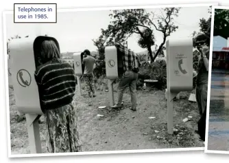  ??  ?? Telephones in use in 1985.