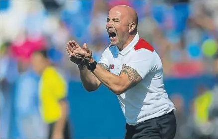  ?? GONZALO ARROYO MORENO / GETTY ?? Jorge Sampaoli, técnico del Sevilla, esta temporada