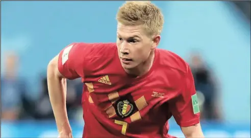  ?? Isithombe: BACKPAGEPI­X ?? UKEVIN De Bruyne ungomunye wabadlali beBelgium abashaye into ecokeme kwiNdebe yoMhlaba ka-2018 eRussia nonyaka