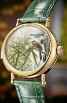  ??  ?? “Titmice in the reed” minute repeater with cloisonné enamel dial