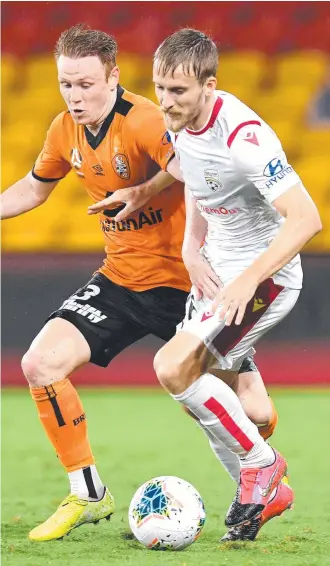  ?? Picture: GETTY IMAGES ?? Brisbane Roar and Adelaide United will clash on the Gold Coast on Sunday.