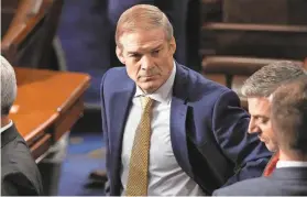  ?? ALEX BRANDON/AP ?? More voting was expected as Ohio Rep. Jim Jordan worked to shore up support to replace the ousted Kevin McCarthy for the speaker job. He failed to get enough Republican votes on Tuesday’s first ballot.