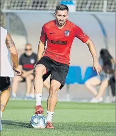  ?? FOTO: J.A.S.. ?? Héctor Herrera, en un entrenamie­nto del Atlético de Madrid