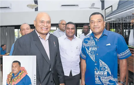  ?? Picture: REINAL CHAND ?? Minister for Local Government and Housing Maciu Nalumisa, right, is pictured with municipal council officials at the Tanoa Waterfront Hotel in Lautoka yesterday.