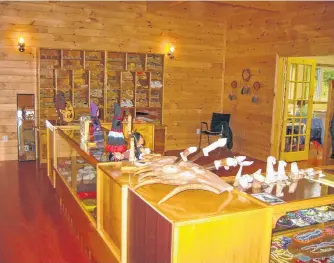  ?? CONTRIBUTE­D BY PHOEBE KEEPING, MIAWPUKEK MI'KAMAWEY MAWI'OMI ?? Inside the Glenn John Arts and Crafts Centre in Conne River. There are five women who craft the items, which are sold to tourists.