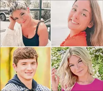  ?? Moscow Police Department / TNS ?? The four University of Idaho students stabbed to death were Kaylee Goncalves, top left; Xana Kernodle; Ethan Chapin, bottom left; and Madison Mogen.