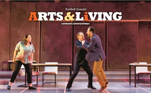  ?? T CHARLES ERICKSON PHOTOS ?? “The Art of Burning” as it looked at Huntington Stage in January. Kate Snodgrass’ dramatic comedy about social and gender issues comes to Hartford Stage this month, running March 2-26.