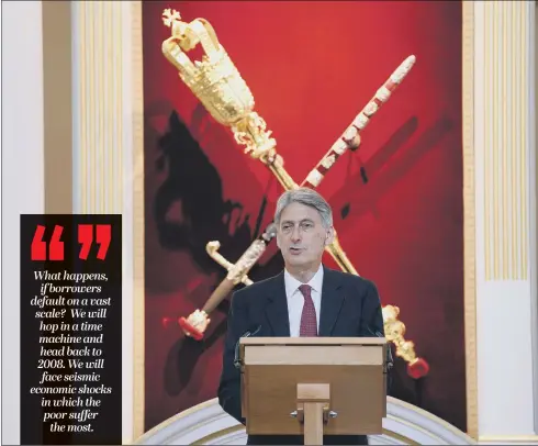  ??  ?? Chancellor Philip Hammond’s Mansion House Speech acknowlege­d that the country is tired of the years of austerity after the last financial crisis.