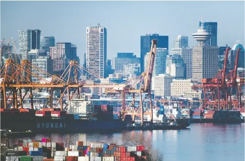 ?? James Macdonal
d / Bloomb
erg ?? As containers sit stacked in Vancouver for shipment to China, Derek Burney writes that there is much not to like
about Beijing’s bullying behaviour on trade and many other issues.