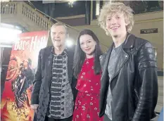  ?? FRANK GUNN/THE CANADIAN PRESS ?? Meat Loaf (left) meets with lead performers Andrew Polec (right) and Christina Bennington from Bat Out of Hell — The Musical, in Toronto in May.