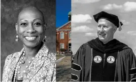  ?? Composite: The Guardian/AP/X/Lincoln University ?? Antoinette Candia-Bailey, left, was vice-president of student affairs under John Moseley, right, at Lincoln University.