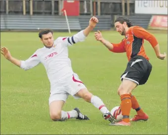  ??  ?? SKIPPER ... Edgehill’s Ricky Greening, orange kit, will lead the side out against West Pier
