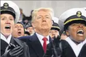 ?? AFP ?? US President Donald Trump attends an army-navy sports event at Lincoln Financial Field in Philadelph­ia on Saturday.