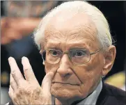  ?? Picture: AFP ?? REJECTED: Oskar Groening, 95, who was convicted in July last year of aiding and abetting the murder of thousands in Nazi death camps had his appeal rejected