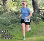  ??  ?? ● Rhi Willmot winning the ladies race