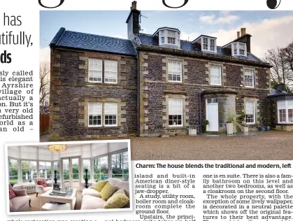  ??  ?? Charm: The house blends the traditiona­l and modern, left