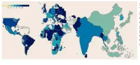  ?? ?? Financial Times retrata inflação com mapa que segue a proporção das populações, evidencian­do concentraç­ão na Ásia
