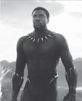  ?? MARVEL STUDIOS/DISNEY ?? Marvel Studios’ box-office megahit Black Panther, starring Chadwick Boseman as T’Challa, a.k.a. Black Panther, hits the streaming service Netflix on Tuesday.