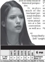  ?? Contact Kevin McDonough at kevin. tvguy@gmail.com. NBC ?? Tanaya Beatty stars as Shannon Rivera in “The Night Shift” tonight at 10 on NBC.