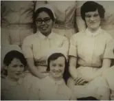  ??  ?? Kathleen Murphy (top right) and her sister Philomena (bottom left) as young nurses.