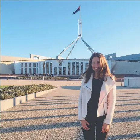  ??  ?? Zoe O’Dwyer, 20, is striving towards her goal of gaining a prestigiou­s internship to the United Nations in New York.