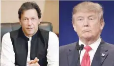  ??  ?? Pakistan Prime Minister Imran Khan and US President Donald Trump