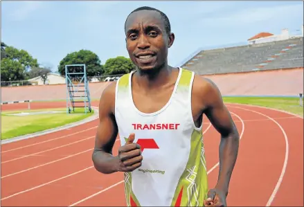  ??  ?? FIGHTING FIT: Port Elizabeth runner Amos Nyongo will be out to make an impact when he competes in the Bestmed Eden Street Mile Series, which starts in Oudtshoorn tomorrow