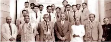  ?? ?? Prime Minister D. S. Senanayake with Raja Sir Muthiah Chettiar and other Chettiars at a function hosted by the largest Chettiar group in the island for leading members of the Government of Ceylon (1948)