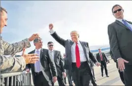  ?? REUTERS ?? US President Donald Trump at a rally in Pennsylvan­ia to mark his first 100 days in office.