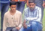  ?? MANOJ DHAKA/HT ?? Armyman Pankaj (right) and Manish in police custody in Rewari on Sunday.