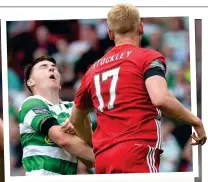  ??  ?? KNOCKOUT: Tierney crashes down following the heavy blow to the mouth from Dons striker Stockley