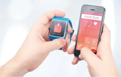  ??  ?? DUAL PURPOSE. Data synchronis­ation of your health between a smartwatch and smartphone.