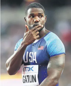  ?? Picture: Getty Images ?? SPRINT STAR. South Africans will get a chance to see world 100m champion Justin Gatlin in action in Pretoria next month.