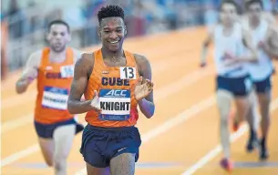  ?? BART BOATWRIGHT, THEACC.COM/SYRACUSE UNIVERSITY ?? Justyn Knight was a top distance runner for Syracuse but the Vaughan athlete bypassed his final year to turn pro with Reebok.